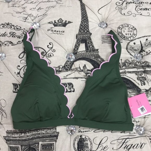 Kate Spade New York Scallop Wave V-Neck Bikini Top - Picture 3 of 5
